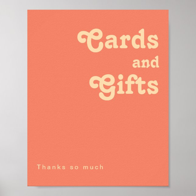 Modern Retro | Coral Cards and Gifts Sign (Front)