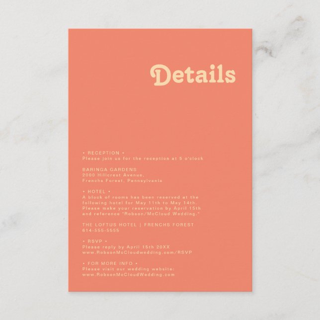 Modern Retro | Coral Details Enclosure Card (Front)