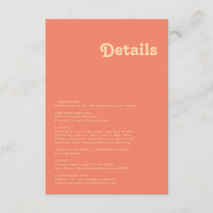 Modern Retro Coral Details Enclosure Card
