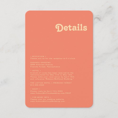Modern Retro  Coral Details Rounded Edges Enclosure Card