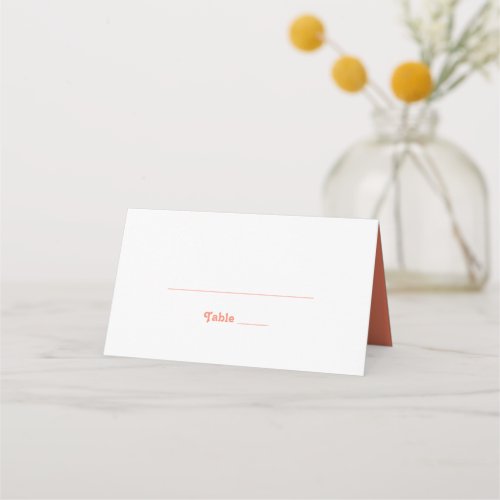 Modern Retro | Coral Folded Place Card