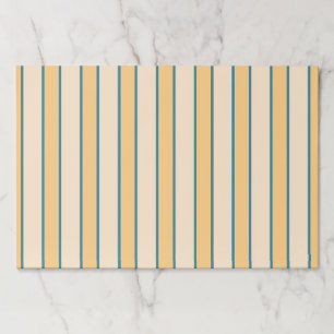 Modern Retro Coral & Green Stripe Paper Placemats