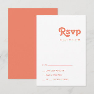 Modern Retro Coral RSVP Card
