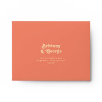 Modern Retro | Coral Self Addressed RSVP Envelope