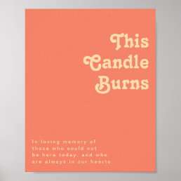 Modern Retro | Coral This Candle Burns Poster
