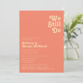 Modern Retro | Coral We Still Do Vow Renewal Invitation (Standing Front)