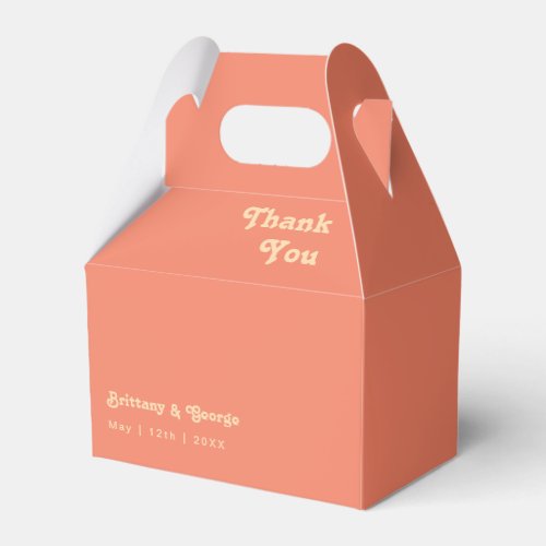 Modern Retro  Coral Wedding Favor Box