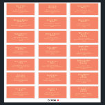 Modern Retro | Coral Wedding Guest Address Sticker<br><div class="desc">This modern retro | coral wedding guest address sticker is perfect for your simple vintage, colorful tropical boho summer wedding. Its unique bohemian mid-century font gives this design a classic minimalist groovy hippie vibe. If you're looking for a design that features bright, bold colors for your creative 70's beach wedding,...</div>