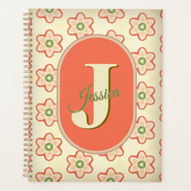 Modern Retro Custom Monogram Planner (Front)