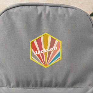 Modern Retro Custom Name Fun Vintage Sunburst Patch