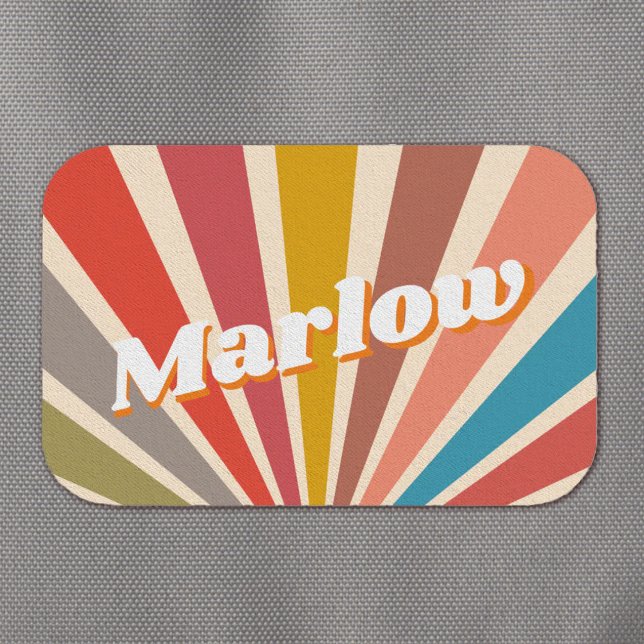 Modern Retro Custom Name Fun Vintage Sunburst Patch (Creator Uploaded)