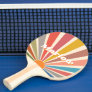 Modern Retro Custom Name Fun Vintage Sunburst Ping Pong Paddle