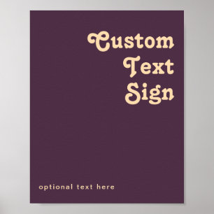 Modern Retro Dark Purple Cards and Gifts Custom Poster
