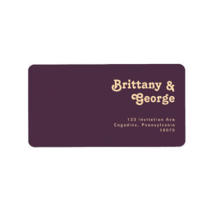 Modern Retro Dark Purple RSVP Return Address Label