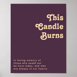 Modern Retro | Dark Purple This Candle Burns Poster