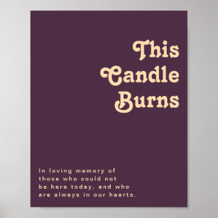 Modern Retro   Dark Purple This Candle Burns Poster