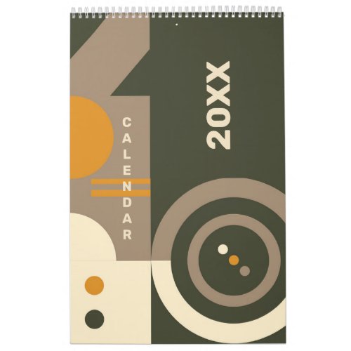 Modern Retro Earth Tone Geometric 2023 Calendar