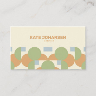 Modern Retro Earth Tone Geometric Business Card