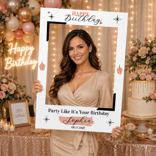 Modern Retro Elegant Birthday Playful Selfie Frame