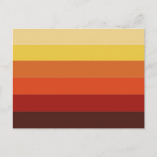 Modern retro fall autumn colors gradient stripes postcard