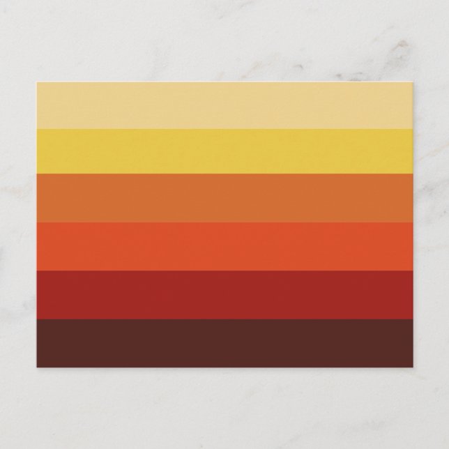 Modern retro fall autumn colors gradient stripes postcard (Front)
