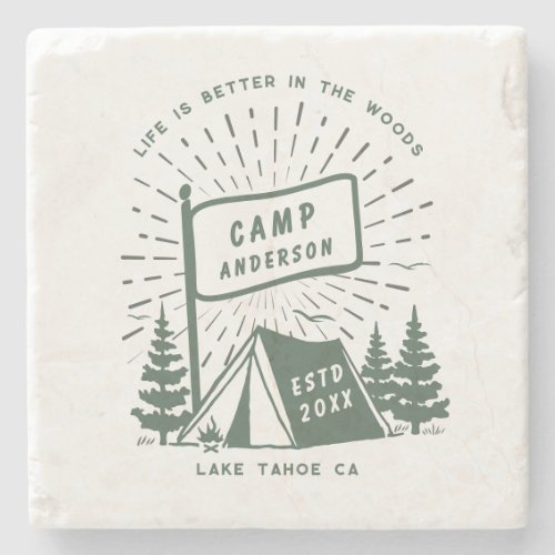 Modern Retro Family Camping Fun Outdoor