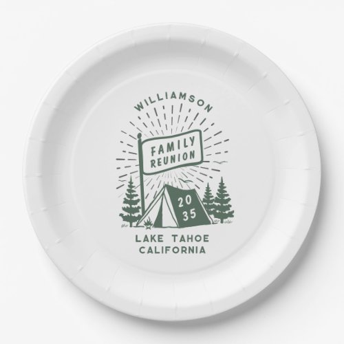 Modern Retro Family Reunion Camping Outdoor Trees