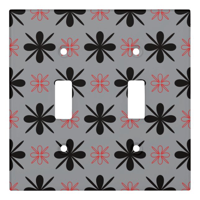 Modern Retro Floral Light Switch Cover (Front)