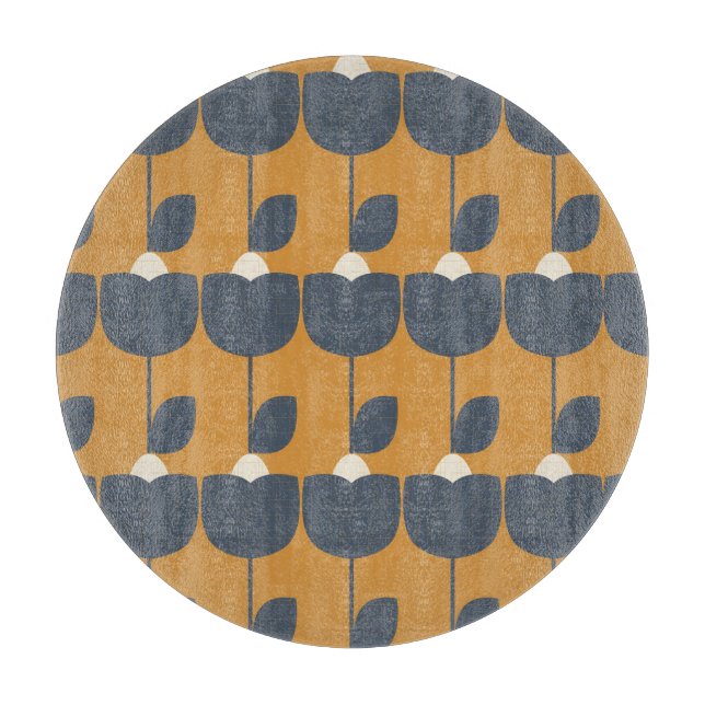 Modern Retro Flowers: Scandinavian Geometric. Cutting Board (Front)