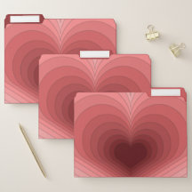 Modern Retro Funky Heart File Folders