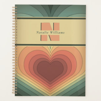 Modern Retro Funky Romantic Heart Planner
