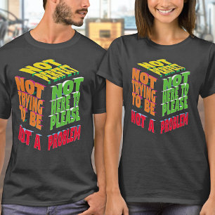 Modern Retro Funny Not Perfect Quote Typography T-Shirt