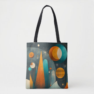 ✨Modern Retro Futuristic Space Abstract Art ✨ Tote Bag