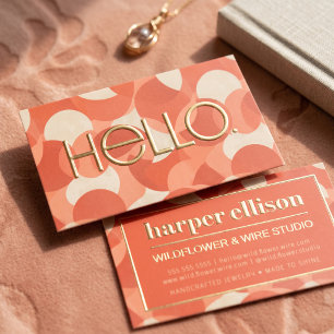 Modern Retro Geometric Foil Business Cards