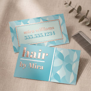 Modern Retro Geometric Pattern Foil Spot Gloss Business Cards