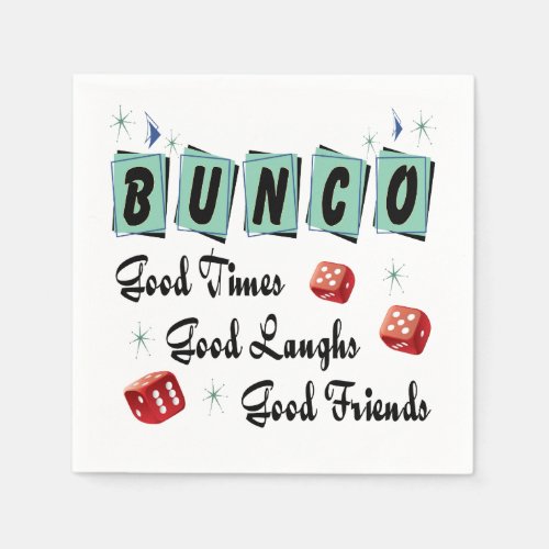 Modern Retro Good Friends Dice Bunco  Napkins