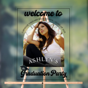 Modern Retro Graduation Party Acrylic Sign