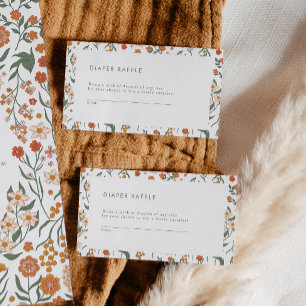 Modern Retro Groovy Diaper Raffle Game Enclosure Card