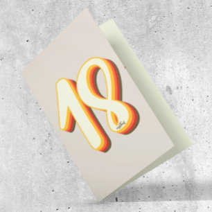 Modern Retro Groovy Gray Eighteen 18th Birthday Card