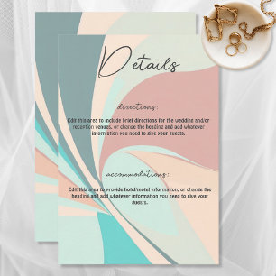 Modern Retro Groovy Peach Teal & Aqua Details Enclosure Card