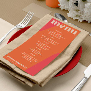 Modern retro groovy wedding template menu