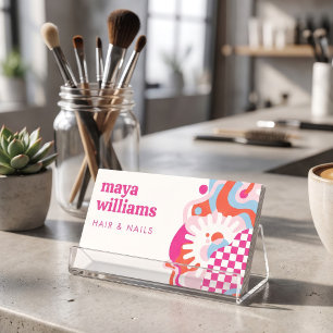 Modern Retro Hair & Nails Business Card