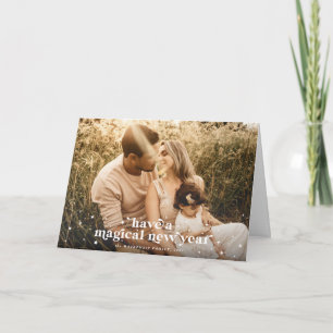 Modern Retro Have a Magical New Year Photo Card
