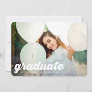 Modern RETRO High School 2 Photo graduation Announcement