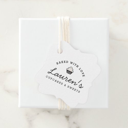 Modern Retro Home Bakery Logo with Business Info Favor Tags