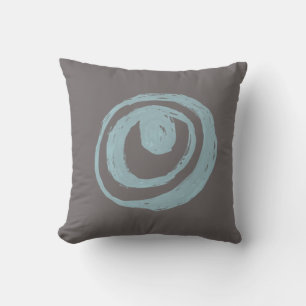 Modern Retro Inspired Squares in Gray Blue Throw P Pillow