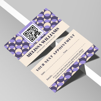 Modern Retro Lavender Geometric Appointment Card