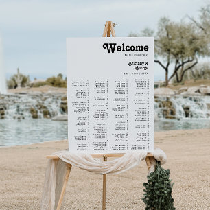 Modern Retro Lettering Alphabetical Seating Chart Foam Board