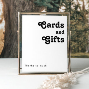 Modern Retro Lettering Cards and Gifts Sign