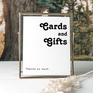 Modern Retro Lettering Cards and Gifts Sign